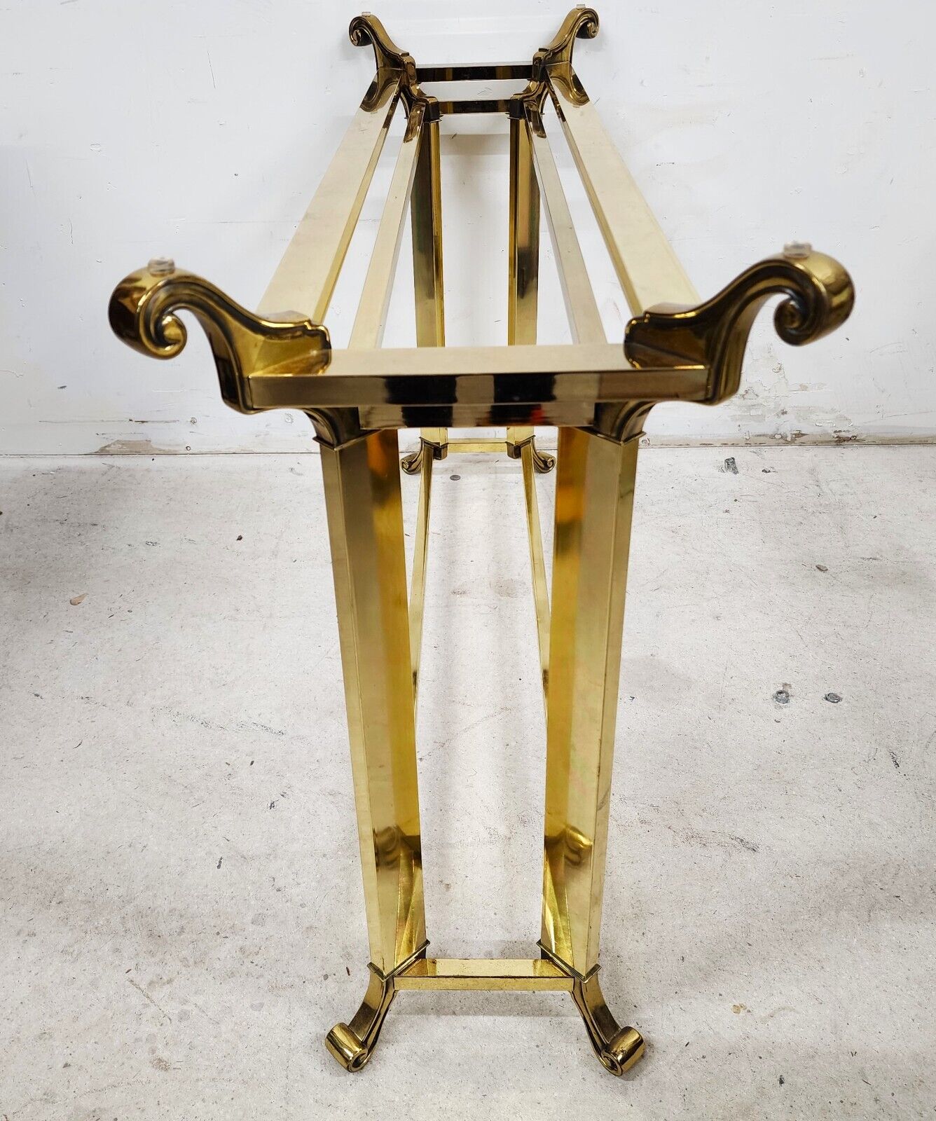 Vintage Console Table Glass & Brass
