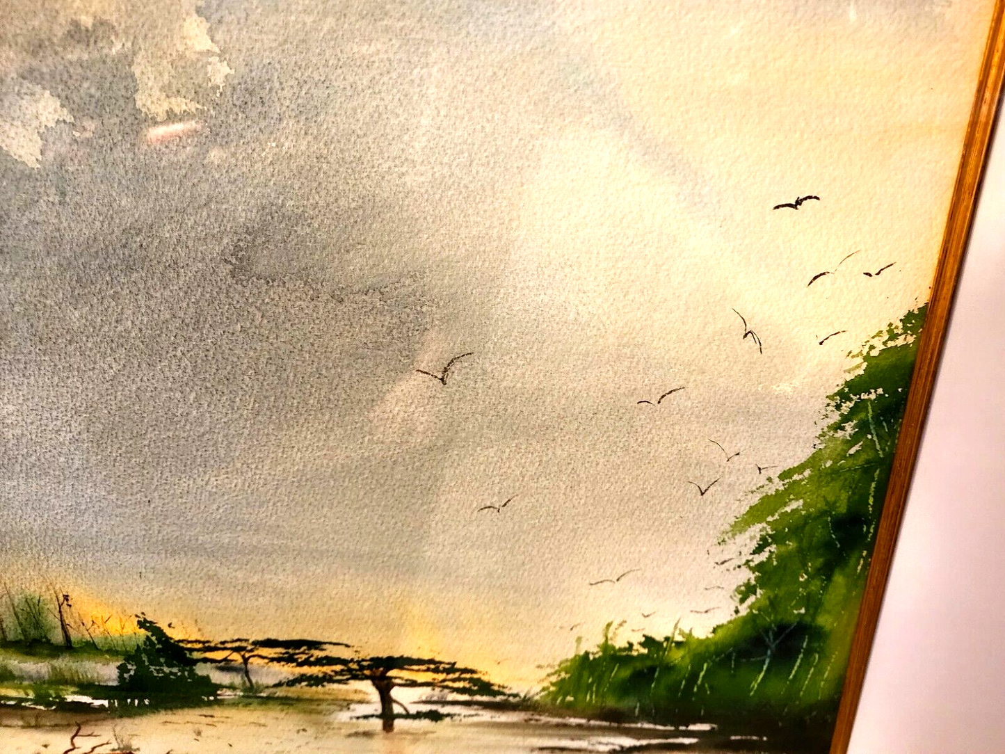 Albert Swayhoover Coastal Scene Watercolor Painting Signed 1989 Framed