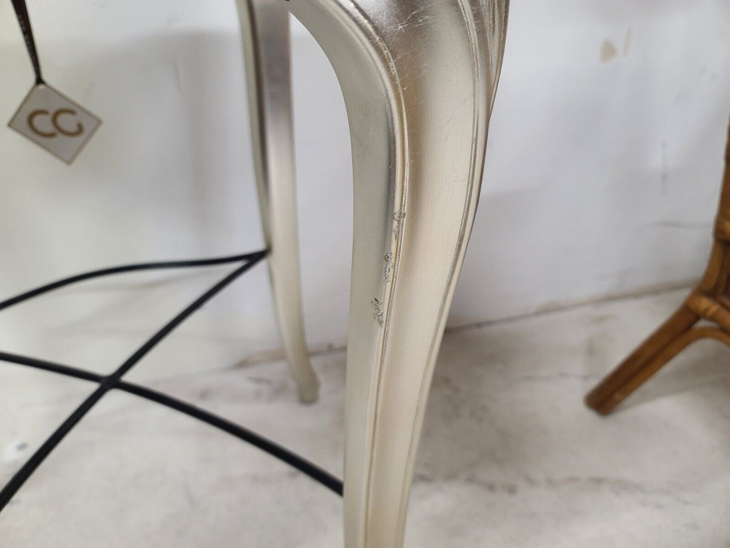 Christopher Guy Cafe de Paris Bistro Bar Stool Silver Finish MSRP $4000