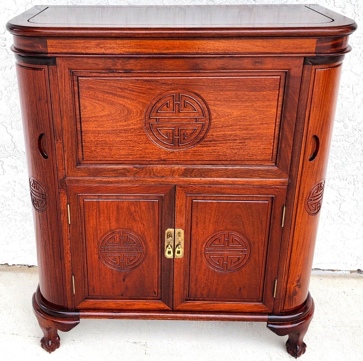 Camphor Wood Dry Bar Cabinet Mid Century Asian Chinoiserie