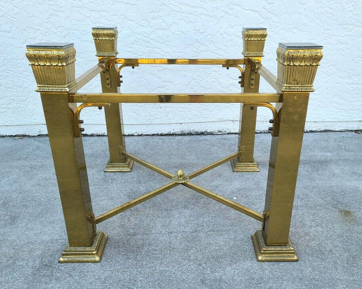 Vintage Italian Brass 4 Column Dining Game Table Base
