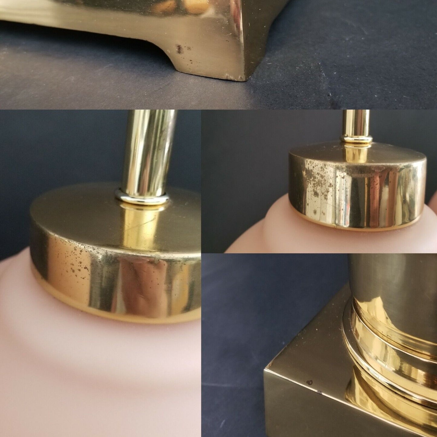 Signed VIANNE GLASS France Art Deco Floral Relief Table Lamps - A Pair