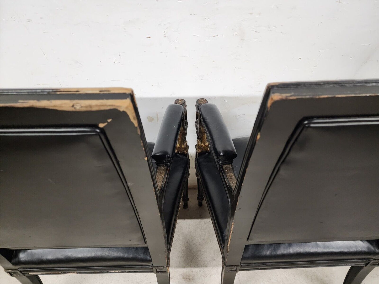 Leather Armchairs Empire Style Mid Century