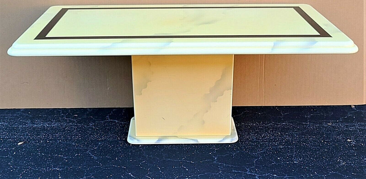 Goatskin Dining Table Karl Springer Style Lacquered 1980s with Leaf