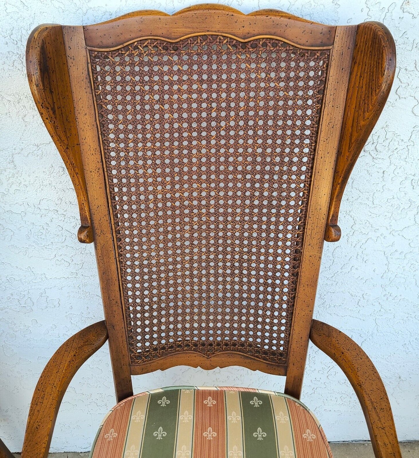 Vintage French Country Oak Dining Chairs - Set of 6