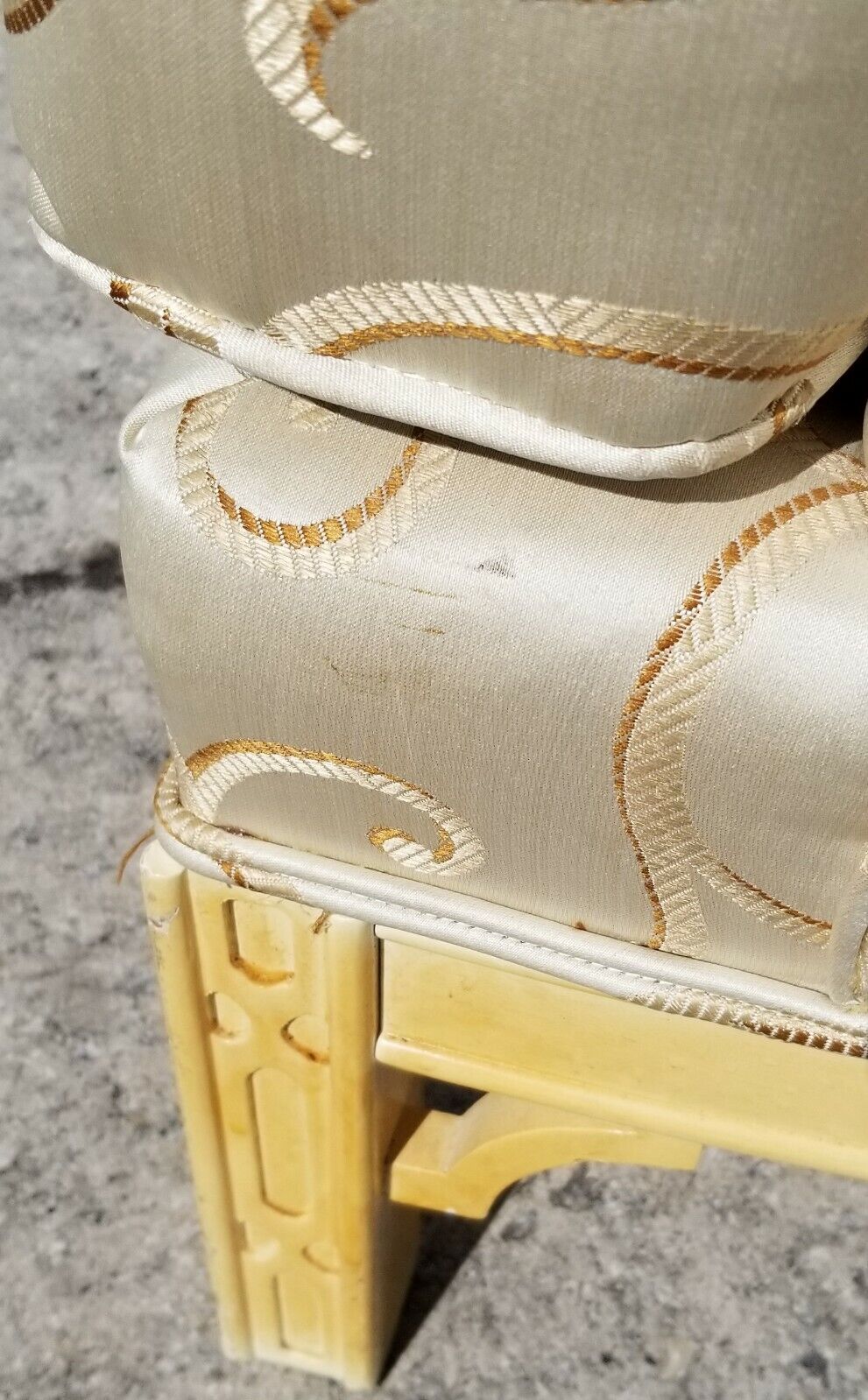 (2) Regency Asian Chinoiserie Style Tufted Barrel Back Club Lounge Armchairs