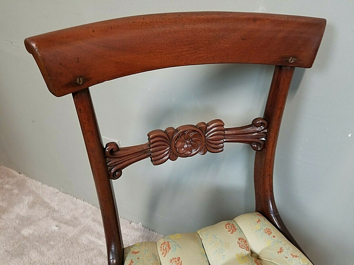Antique 1800's George III Style Mahogany English Regency Desk Vanity Chair