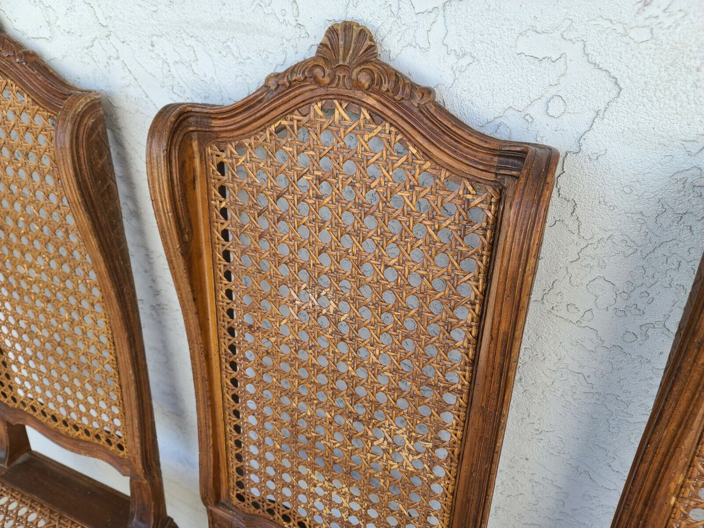 (6) Mid Century French Wingback Cane Dining Chairs by MARIANO GARCIA of Spain