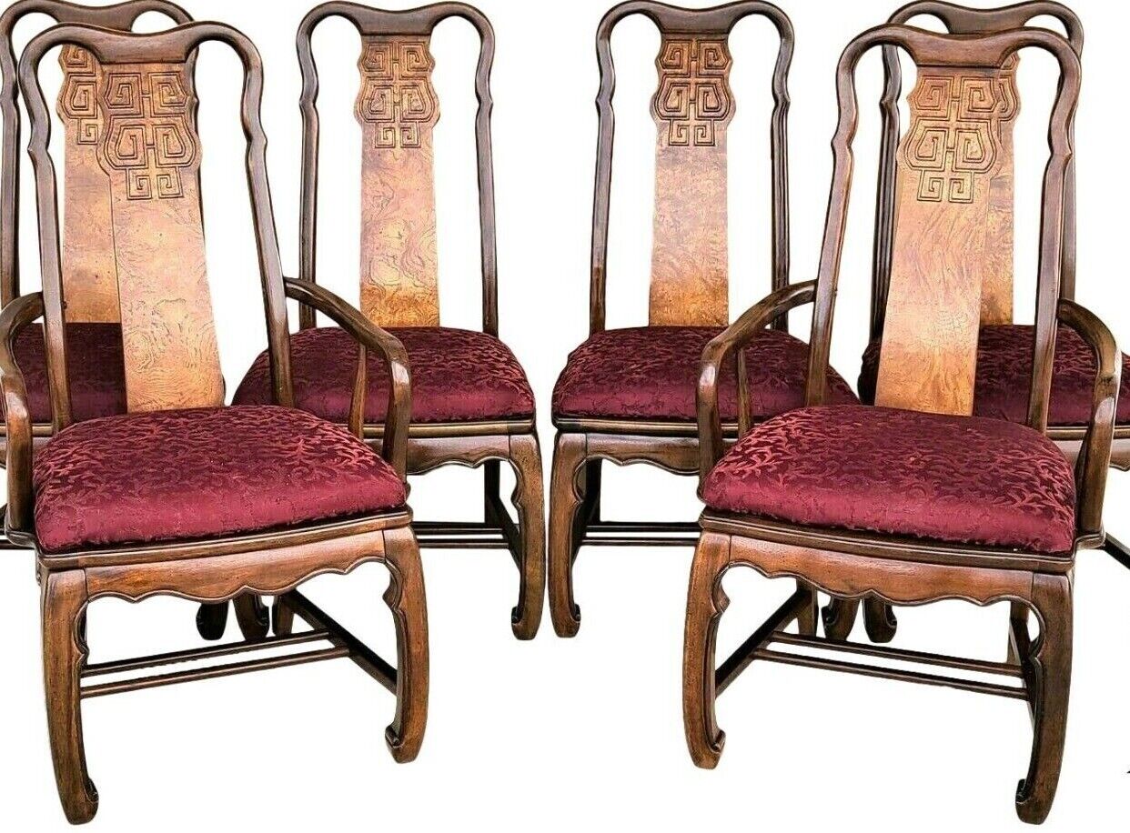 Asian Ming Solid Mahogany Dining Armchairs by UNIVERSAL FURNITURE - Set of 2