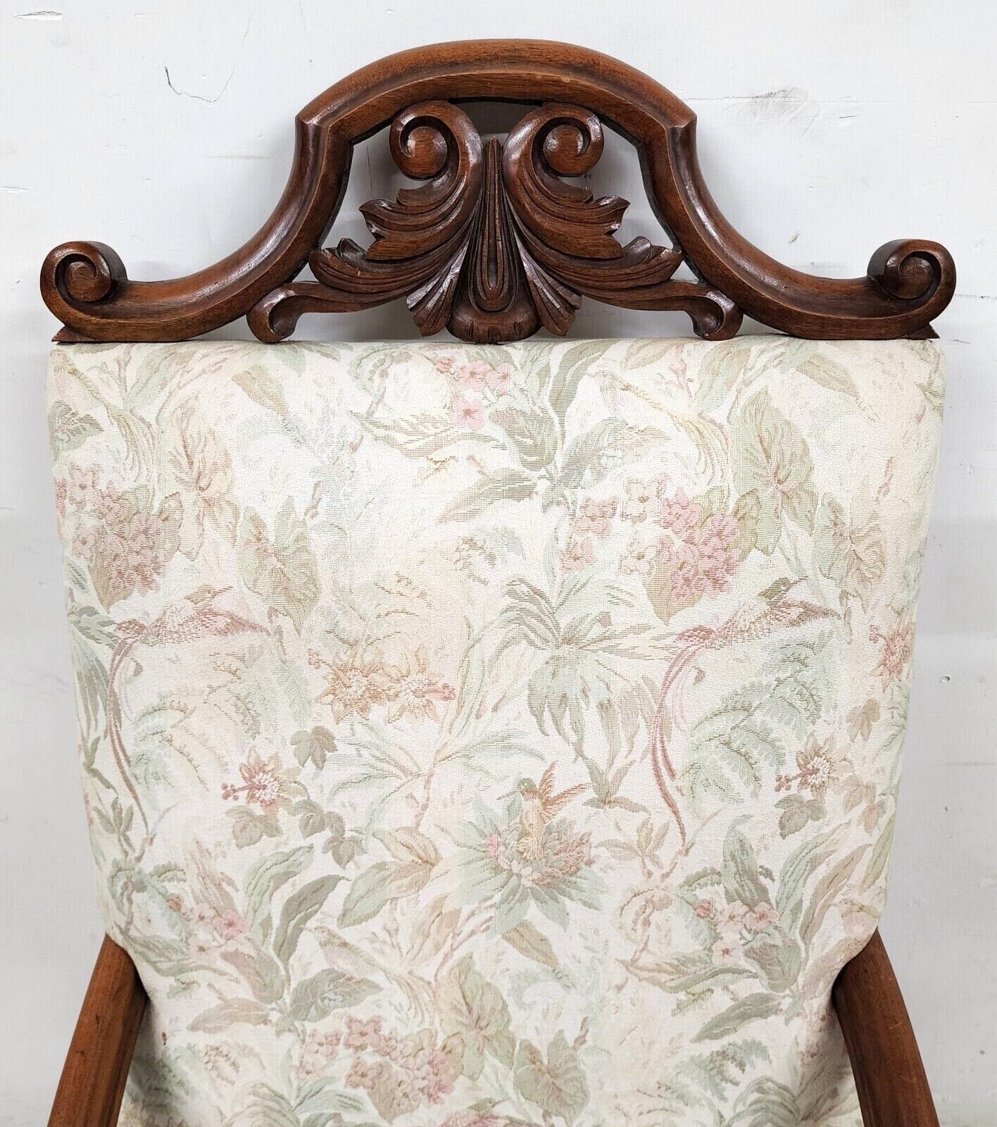 1800s French Louis XIII Walnut Throne Armchair