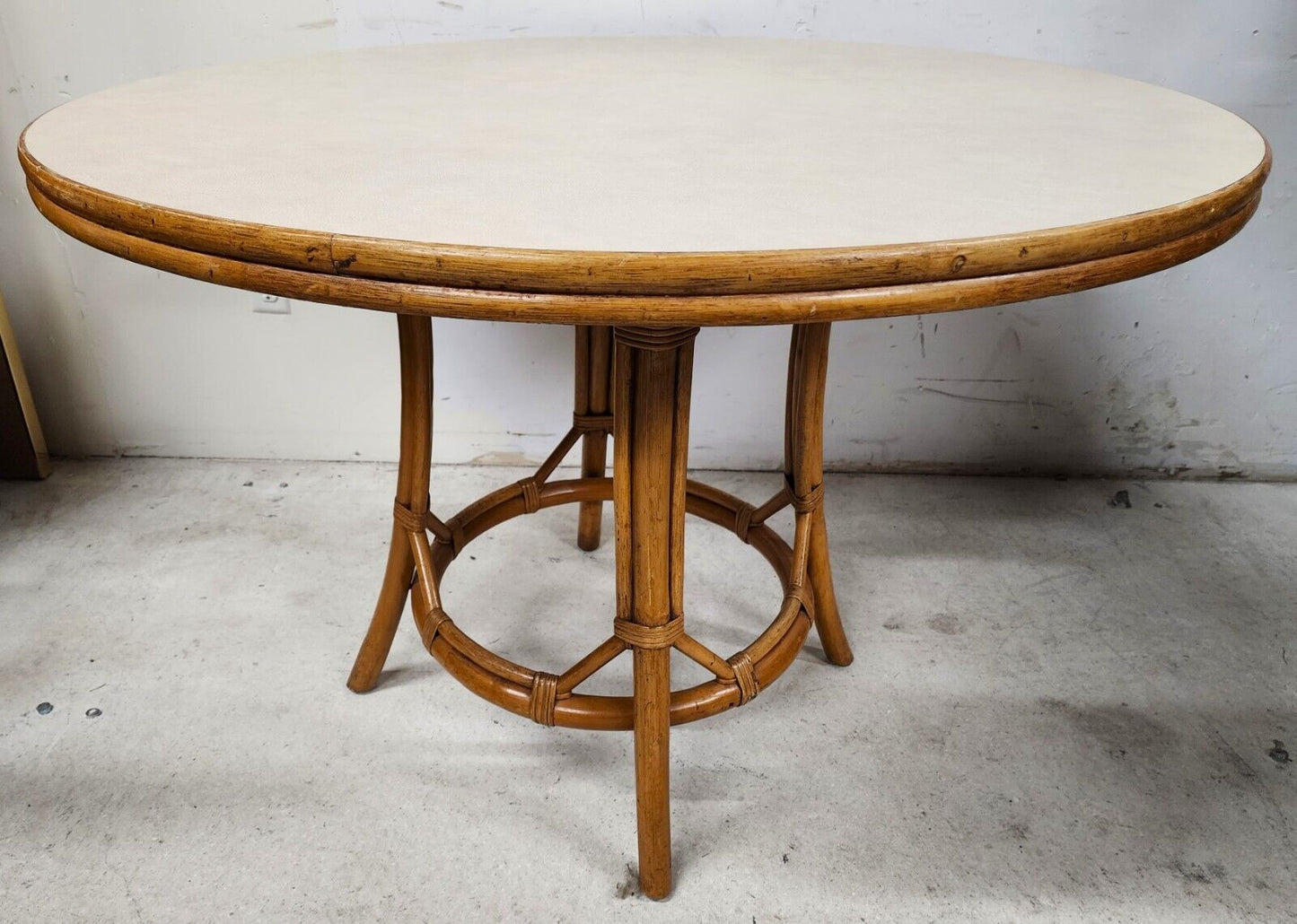 Vintage Bamboo Dining Table Old Florida Boho