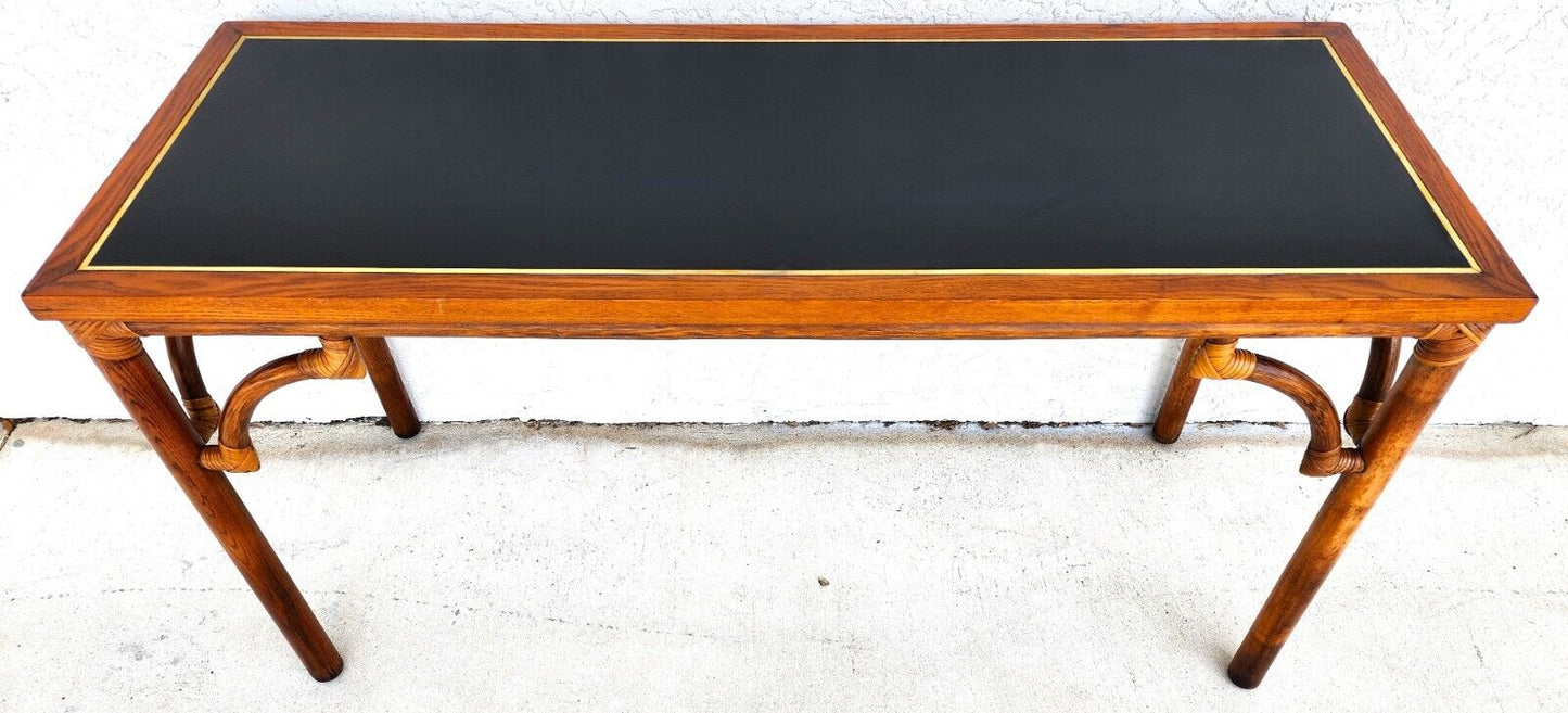 Bamboo Console Sofa Table Vintage 1970s Boho MCM