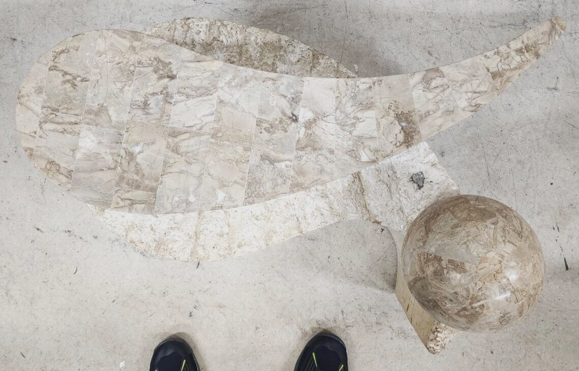 Tessellated Sculptural Coffee Table Mactan Stone