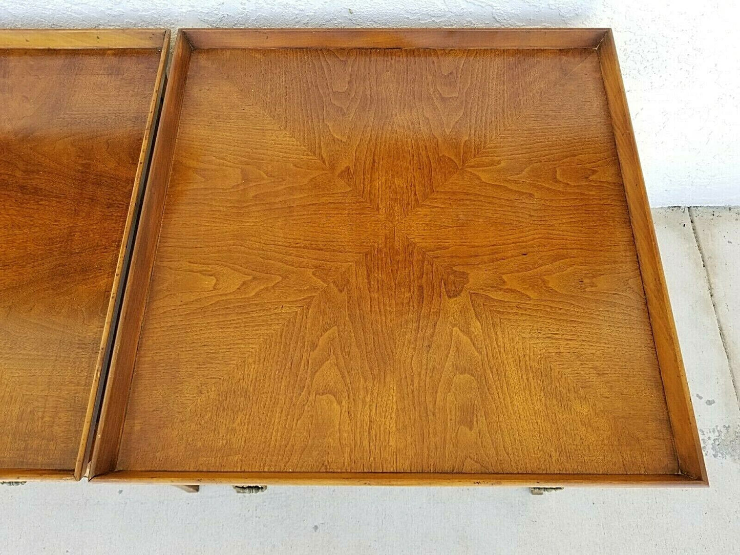 1950's Pair of BAKER MILLING ROAD French Country Solid Wood Side End Tables