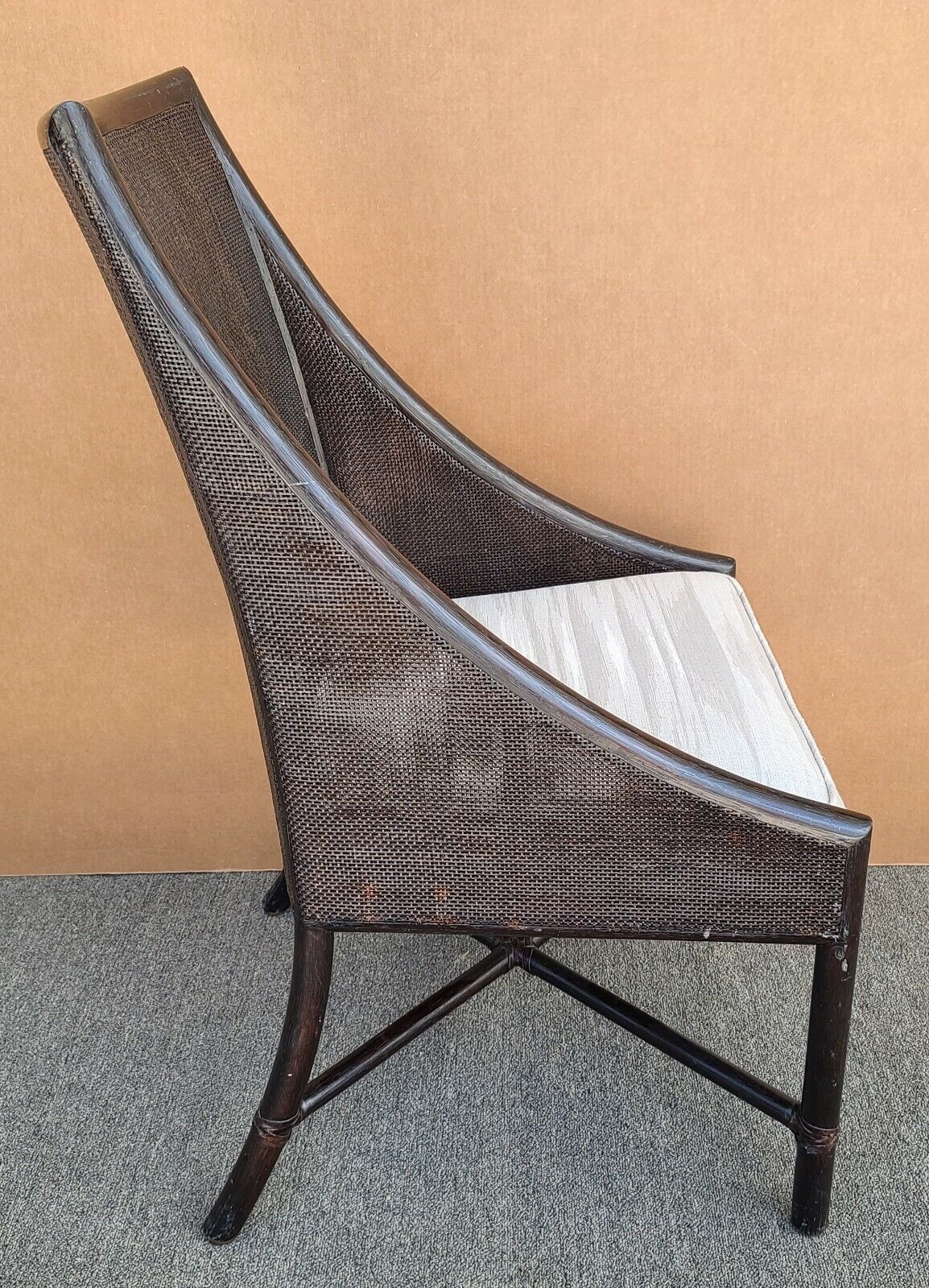 BARBARA BARRY for McGUIRE Double Caned Rattan Dining Desk Arm Chair