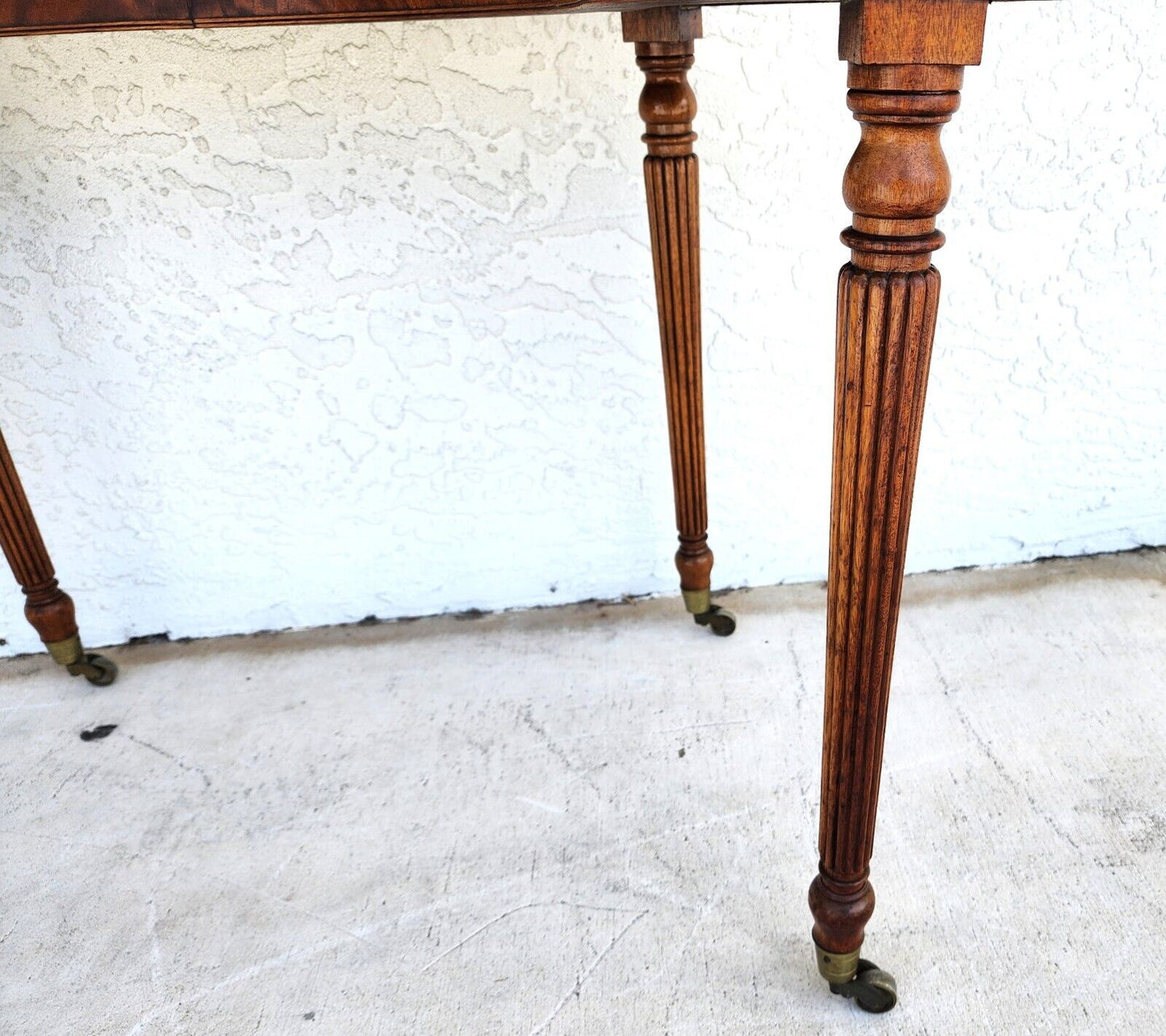 Wood Console Table Desk Mid Century Kidney Horseshoe Shape