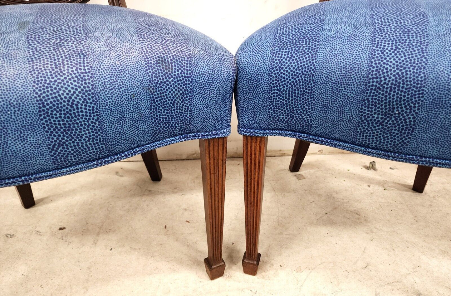 Antique George III Accent Side Chairs Shield Back Mahogany 19th Century Set of 2