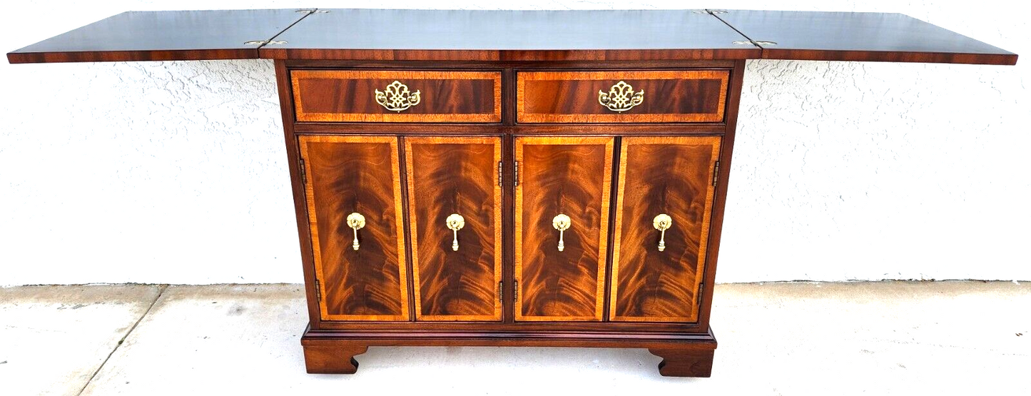 Vintage Buffet Bar Sideboard Fliptop Flame Mahogany by HICKORY WHITE