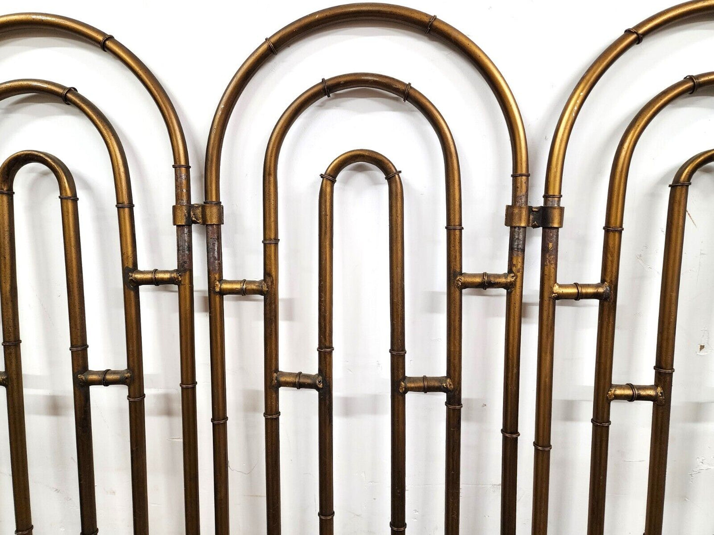 Vintage Room Divider Screen Paravant Regency Steampunk Steel