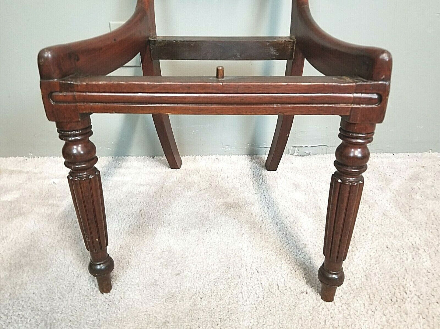 Antique 1800's George III Style Mahogany English Regency Desk Vanity Chair