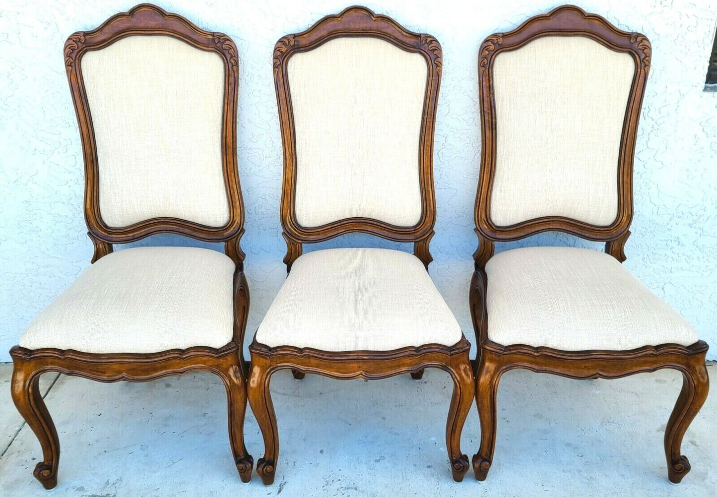 (6) French Provincial Mahogany Dining Chairs by BAU Furniture Co