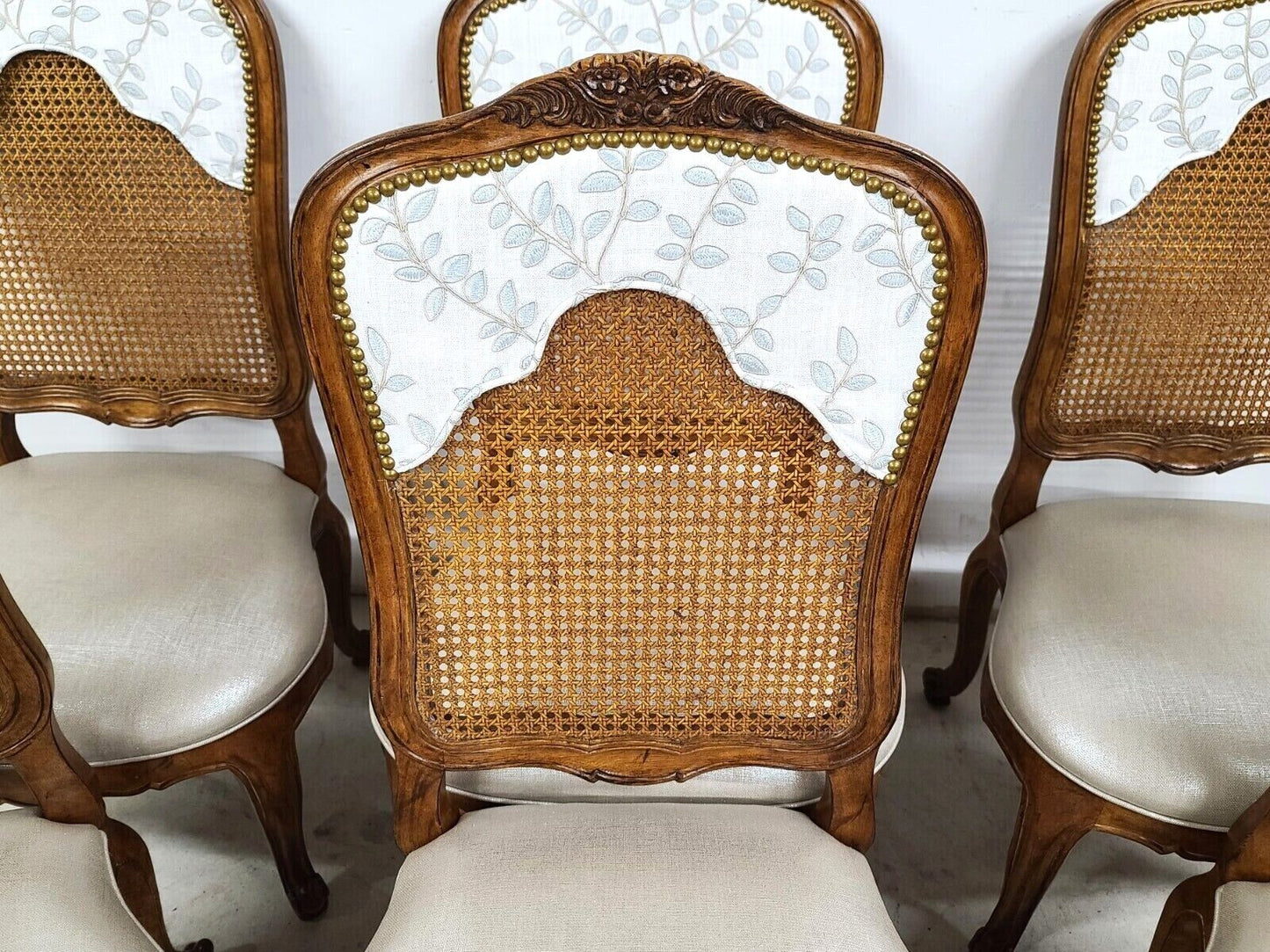 (6) French Provincial Cane Dining Chairs by CENTURY FURNITURE