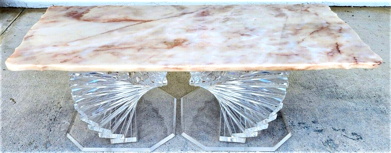 Vintage Marble & Lucite Coffee Table
