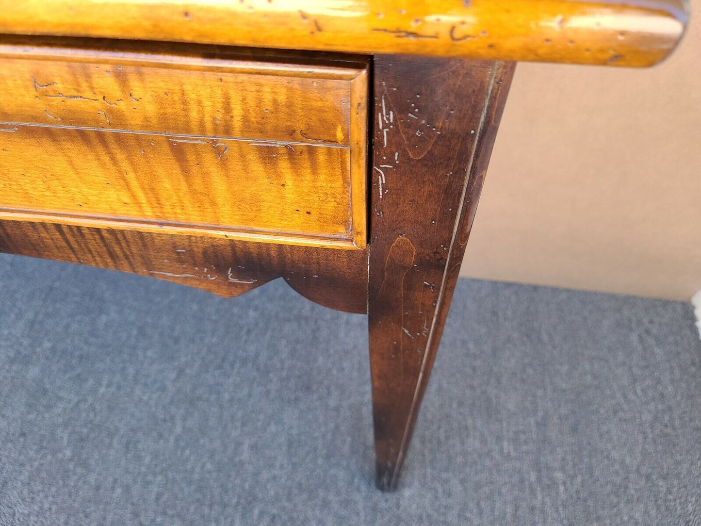 BAKER MILLING ROAD Italian Solid Maple 2 Drawer Console Sofa Table Made in Italy