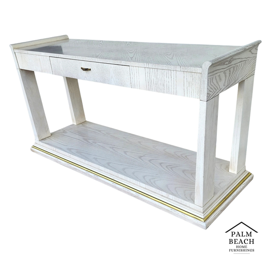 Thomasville Console Sofa Table Whitewash Beach House
