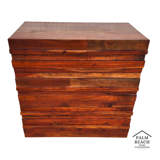 MCM Solid Exotic Wood Bachelor Chest Dresser Rustic Brutalist