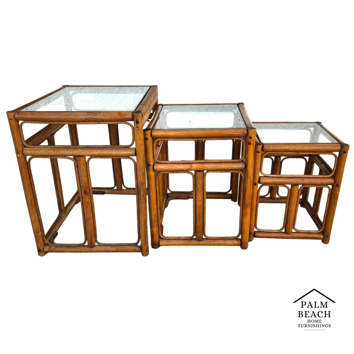 Franco Albini Style Bamboo Nesting Tables