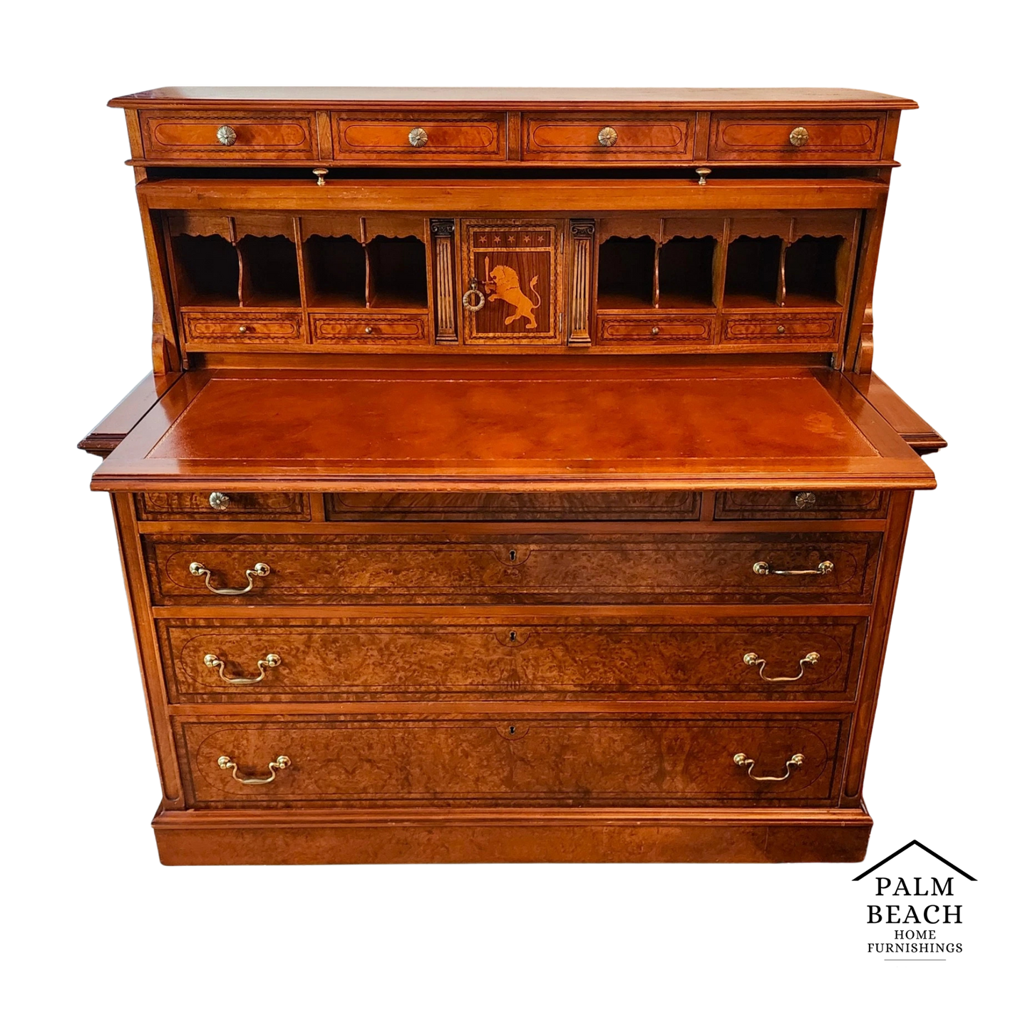 Antique Georgian Burlwood Roll Top Desk