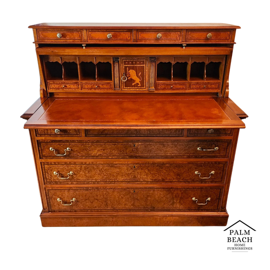 Antique Georgian Burlwood Roll Top Desk