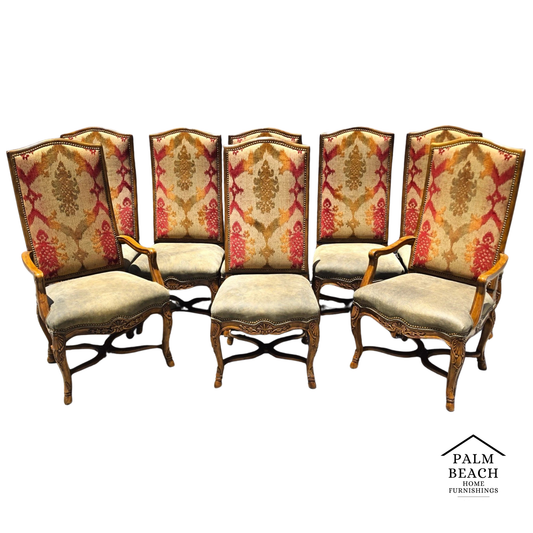 Century Furniture French Dining Chairs Leather Seats Set of 8
