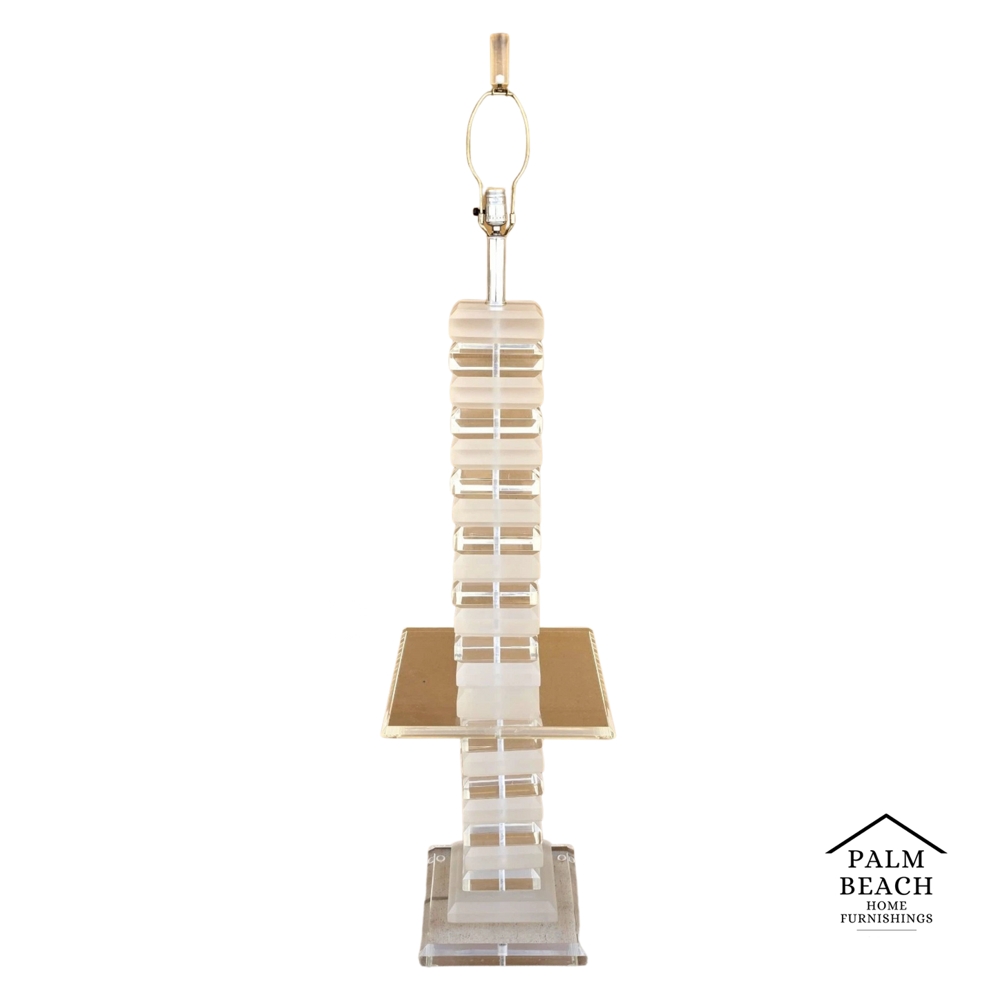 Vintage Stacked Skyscraper Karl Springer Style Floor Table Lamp 1970s