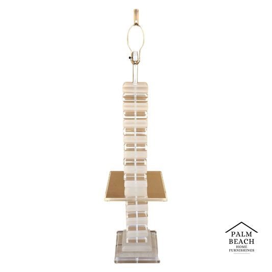 Vintage Stacked Skyscraper Karl Springer Style Floor Table Lamp 1970s