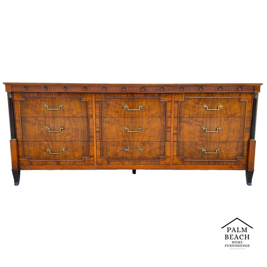 Vintage Baker French Empire Directoire Walnut Lowboy Dresser 1960s