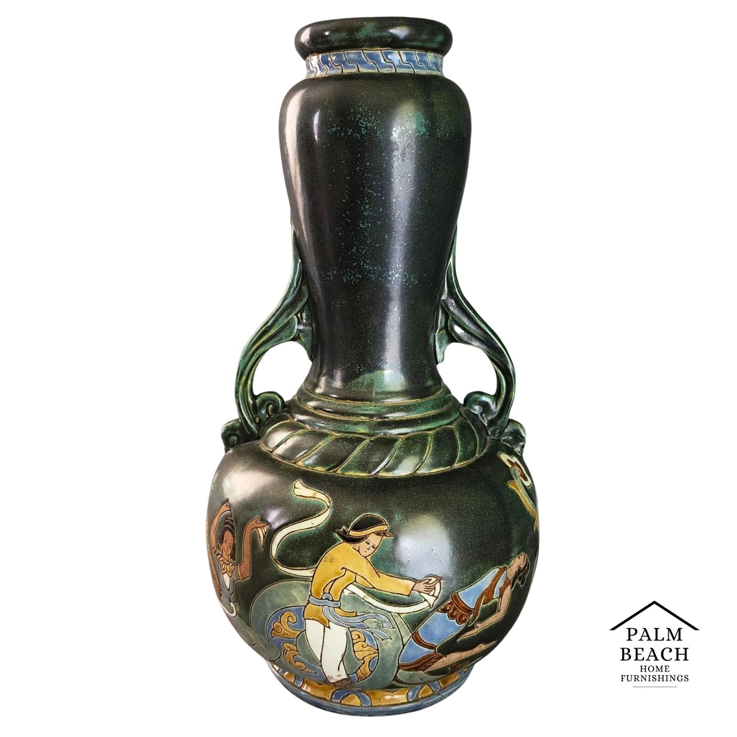 Bien Hoa Ceramic Vase Vietnam Asian 20th Century Large 22 in