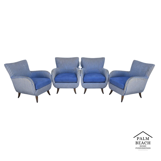 1950s MCM Edward Wormley Gio Ponti Style Armchairs Set of 4
