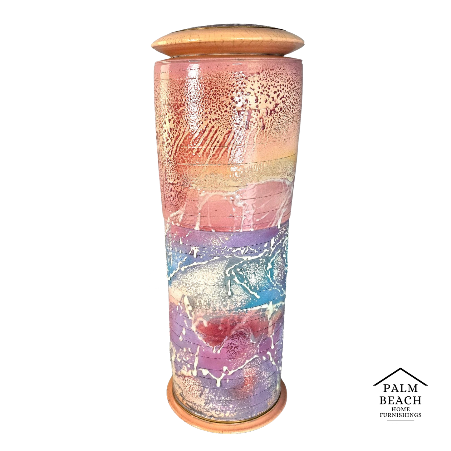 Monumental 25" Steven Forbes-deSoule Ceramic Lidded Urn Vase 1988