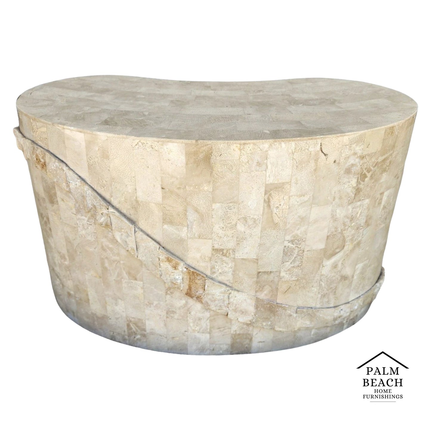 Maitland Smith Tessellated Stone Sculptural Coffee Side Table