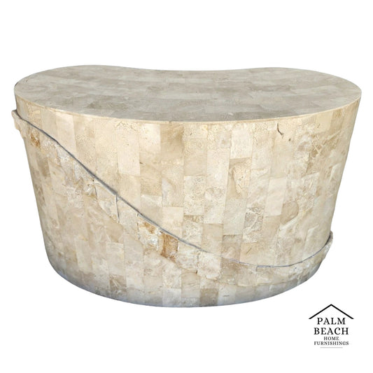 Maitland Smith Tessellated Stone Sculptural Coffee Side Table