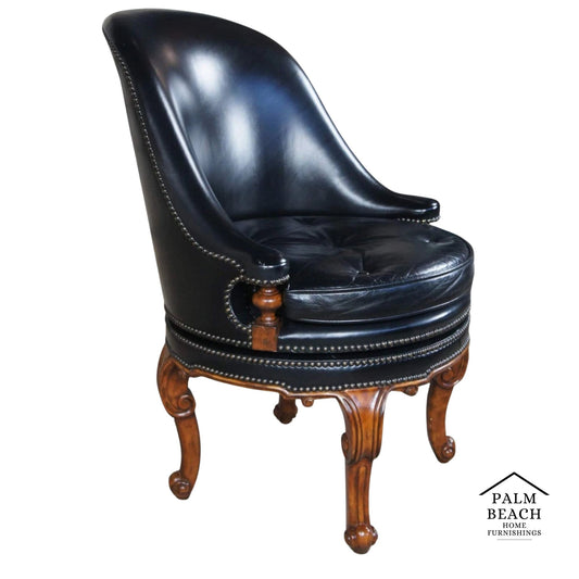 Maitland Smith Leather Chair Swivel Game Desk