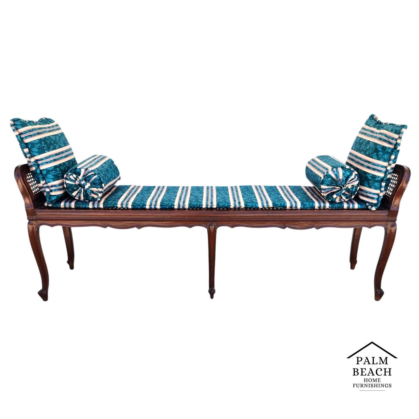 Vintage French Country Cane Bench