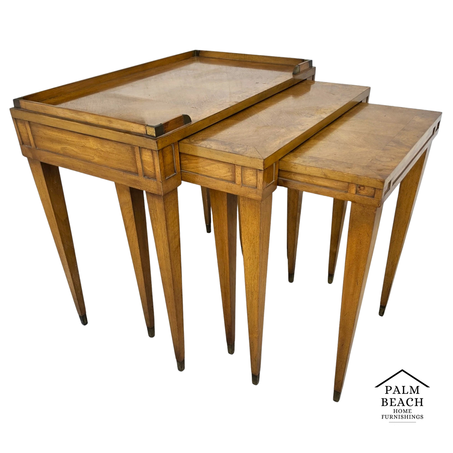 1960s Mid Century Modern Walnut Nesting Tables From Heirloom Weiman Collection