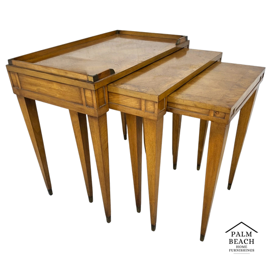 1960s Mid Century Modern Walnut Nesting Tables From Heirloom Weiman Collection