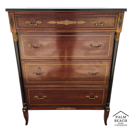Rway Mid Century French Empire Highboy Dresser