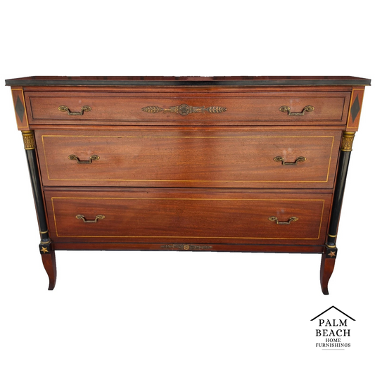 Rway French Empire Commode Dresser Buffet with Glass Top