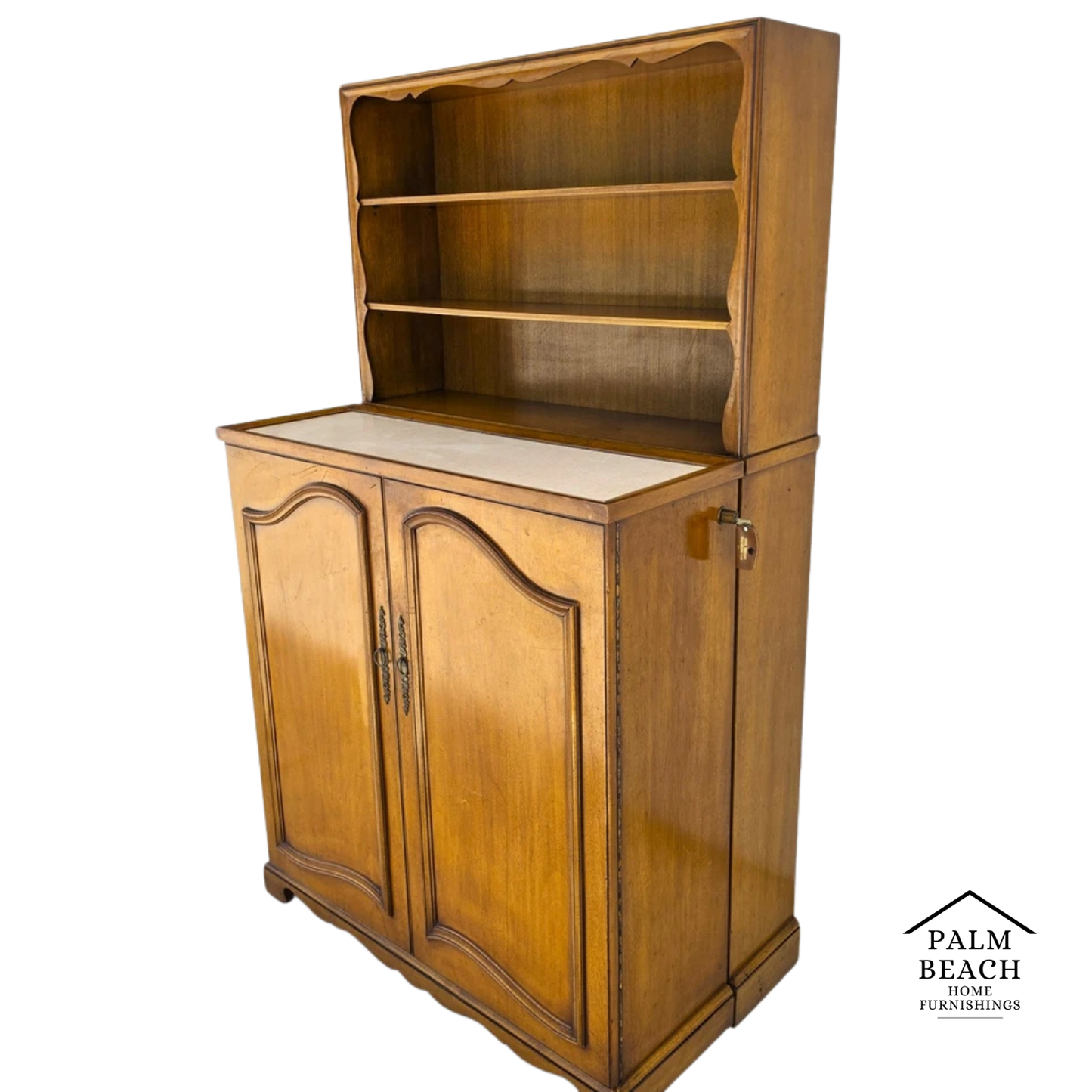 1930s Karges Country French Walnut Pullout Folding Service Bar