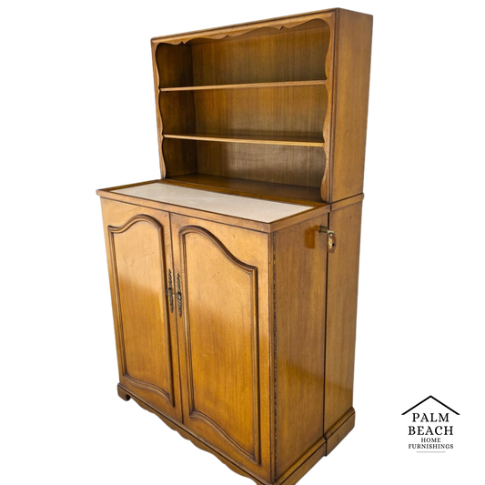 1930s Karges Country French Walnut Pullout Folding Service Bar
